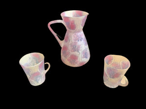 Israeli Art Glass Pitcher and Cups Set